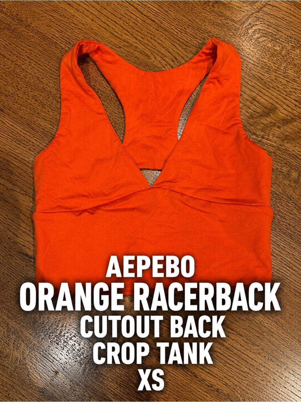 AEPEBO Orange Racerback Cutout Crop Tank Top XS Athletic Yoga Activewear